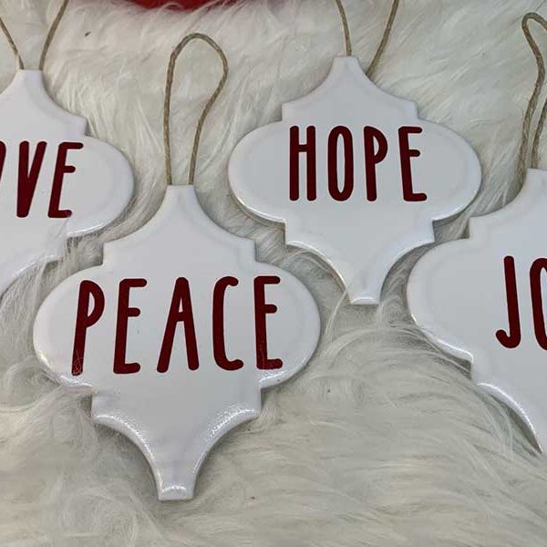 Peace. Hope. Love. Joy. Ornament Set