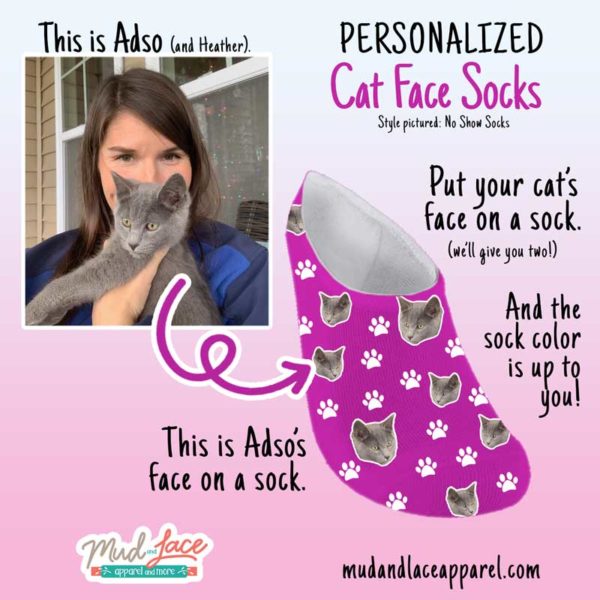 Personalized Cat Face Socks for Cat Lovers