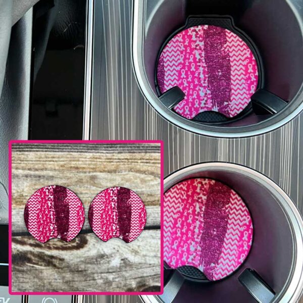 Breast Cancer Ribbons Car Coaster