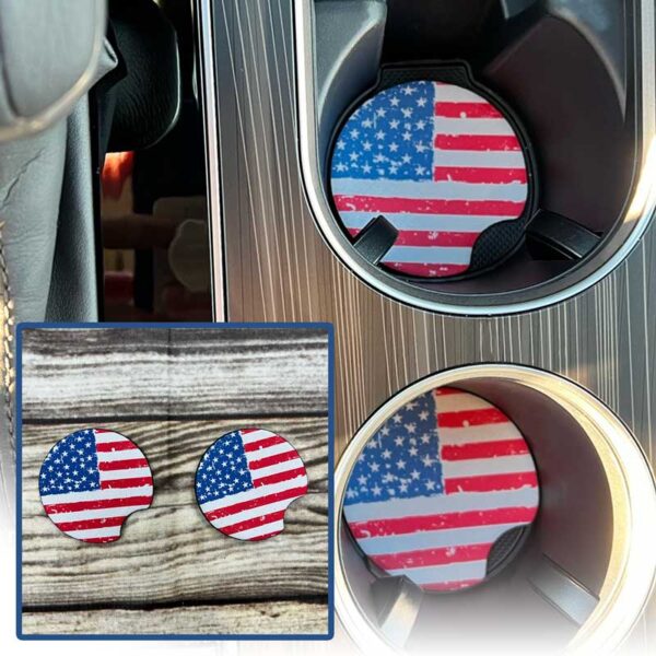 Distressed American Flag Car Coaster