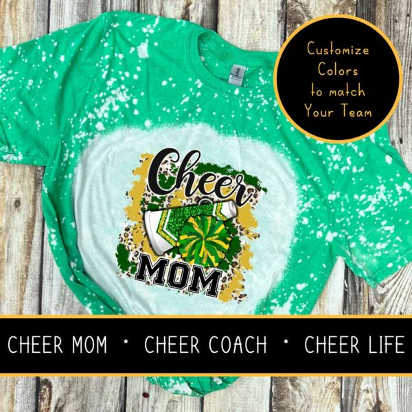 Cheer Mom Pom Pom Bleached Shirt